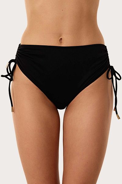 AYYILDIZ 63059 Czarny dół od bikini z wysokim stanem