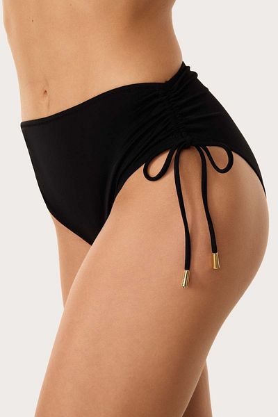 AYYILDIZ 63059 Czarny dół od bikini z wysokim stanem