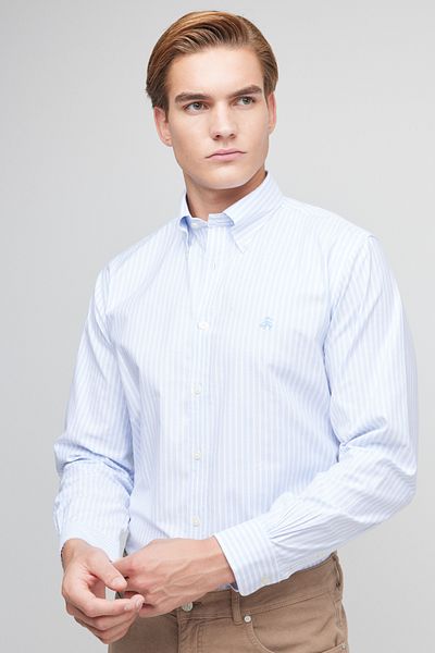 BROOKS BROTHERS Férfi világoskék, nem vasalható, normál szabású, széles szabású, nem vasalható ing