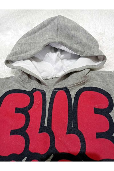 ELLE 100% Cotton Soft Combed Cotton Hooded Sweatshirt-Tracksuit Double Children's Set