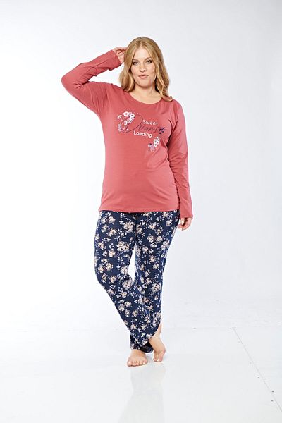 Rubina Secret Plus Size Long-sleeved Pajamas Set