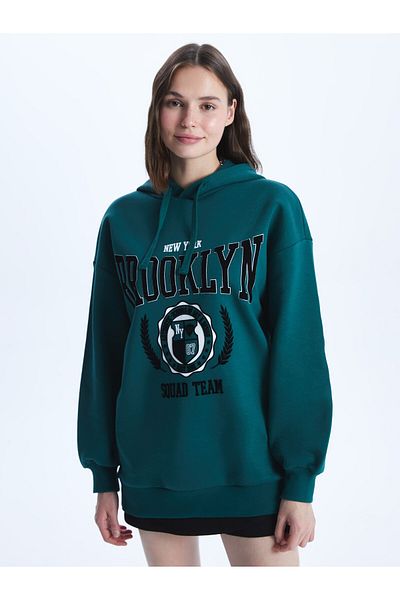 LC Waikiki Long Sleeve Printed Oversize Women's Hoodie