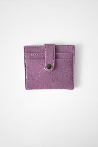 Yuka Atelier Portofel din piele artificială strălucitoare cu detaliu pentru carduri