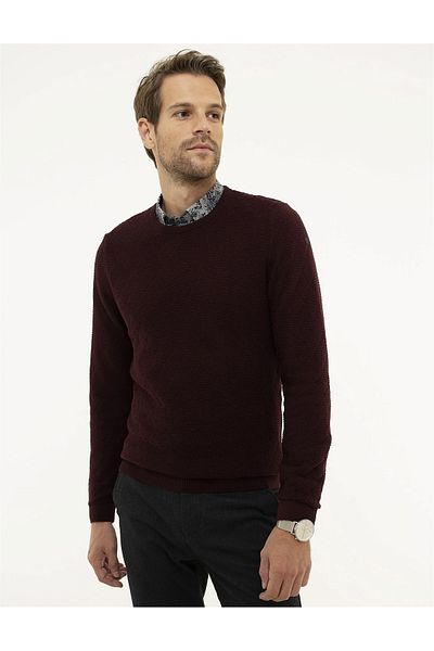 Pierre Cardin Claret Red Slim Fit Sweater
