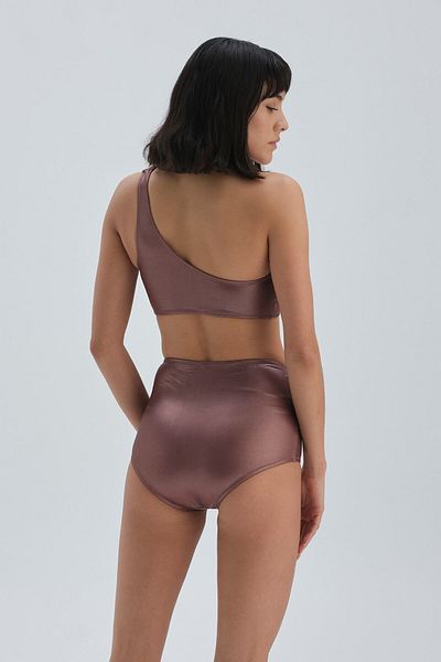 Dagi Partea de jos de bikini cu talie înaltă, bronz