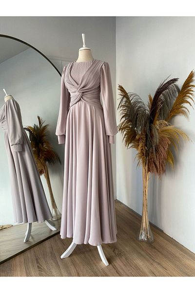 Prive Crepe Piping Evening Dress Rana