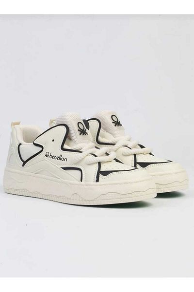 Benetton MEGA PANTOFI BNI-10100 BEJ NEGRU BENETTON SPORT