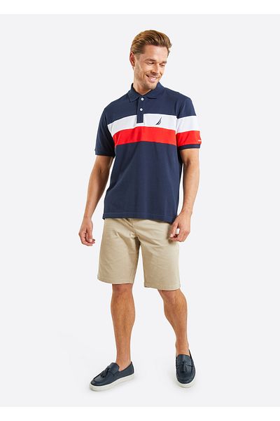 Nautica تي شيرت بولو للرجال باللون الأزرق الداكن N1M01654