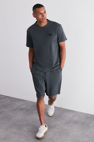 Trendyol Collection Prémium antracit hímzésű túlméretes tréningruha szett - TMNSS24EM00002