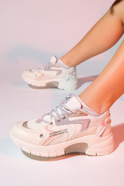 LuviShoes Pantofi sport pentru femei cu talpă groasă DUJA, bej gri