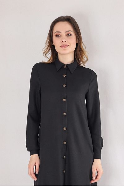 Fashion Showcase Long Linen Tunic - Black