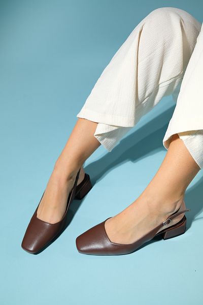 LuviShoes STATE barna bőrű női sarkú cipő