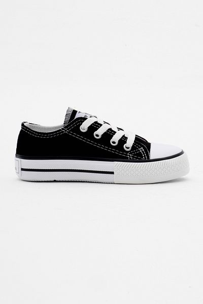 Tonny Black Schwarzer Unisex-Schnürsneaker mit bequemer Passform für Kinder