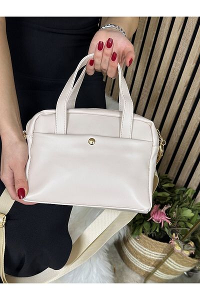 Nstil Geantă de mână și de umăr pentru femei bej - patru ochi, curea încrucișată reglabilă, simplu și elegant 4003