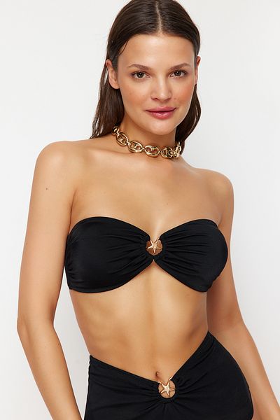Trendyol Collection Fekete Premium Star Bikini UBI kiegészítőkkel TBESS24BU00150