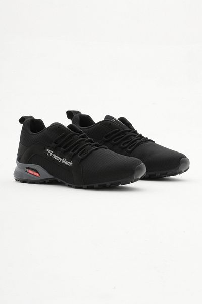 Tonny Black Schwarzer, geräucherter, bequemer Herren-Schnürsneaker mit Thermosohle