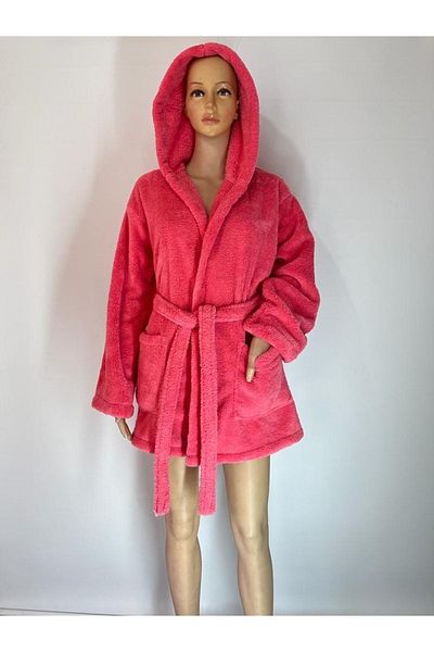 OFEO Home Collection Welsoft Plush Hooded Fleece Dressing Gown