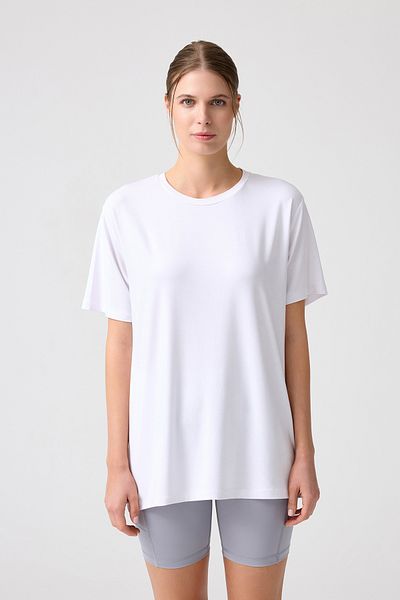 Los Ojos Tricou alb oversize Melody Boyfriend