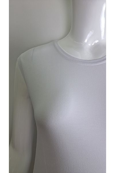 Alfa Women's Zero Sleeve Crew Neck Body White