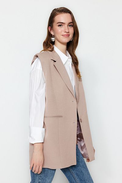 Trendyol Modest Stone Woven Lined Button Closure Vest TCTSS23YL00022