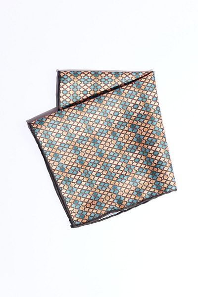 ALTINYILDIZ CLASSICS Men's Khaki-Hardal Patterned Handkerchief