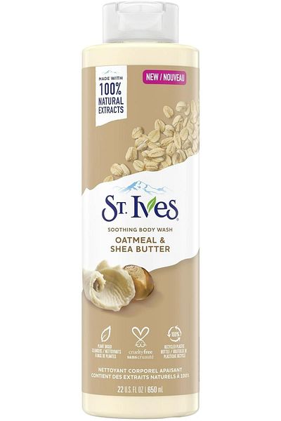 St. Ives ST.Ives 650 مل شامبو الجسم المهدئ بزبدة الشوفان وزبدة الشيا