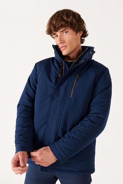 WRANGLER Regular Fit Regular Cut Hooded Navy Blue Parka