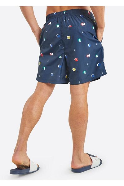 Nautica شورت سباحة للرجال باللون الأزرق الداكن - N1M01673