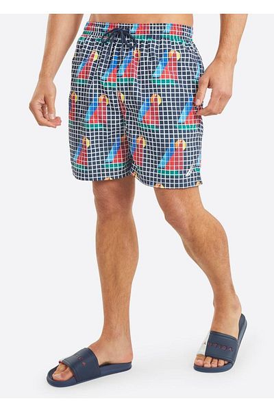 Nautica شورت سباحة للرجال باللون الأزرق الداكن - N1M01675