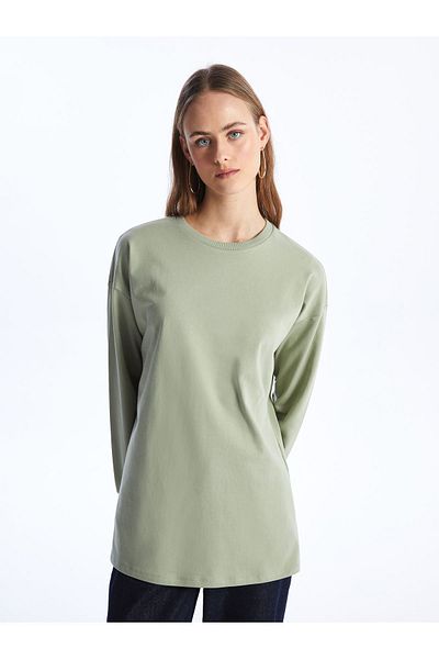 LC Waikiki Oversize Women's Sweatshirt Tunic - Crew Neck Plain Cut
