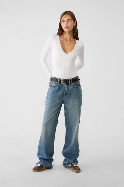 Stradivarius V-Neck Polyamide Body