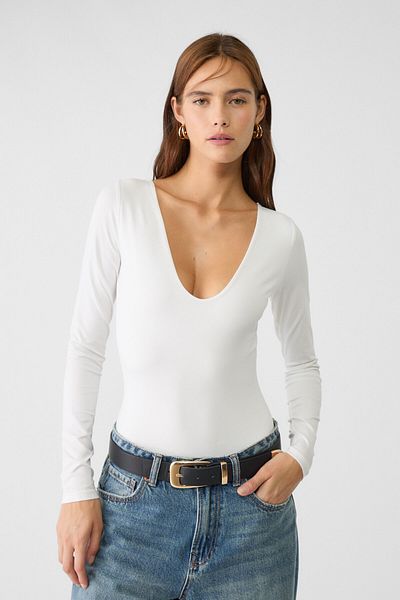 Stradivarius V-Neck Polyamide Body