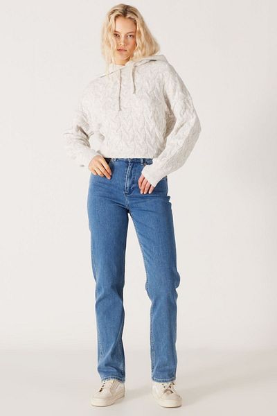 WRANGLER بنطلون جينز نسائي من قماش الدنيم ذو الخصر العالي وضيق الساق باللون الأزرق