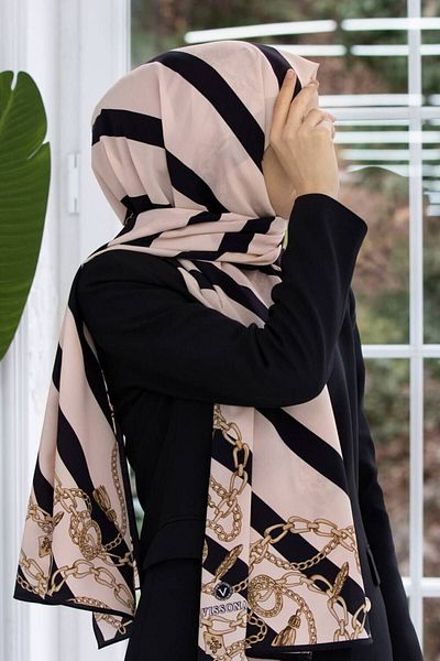 Vissona Şal de lux Medina pentru femei - crem, negru, culori mixte, 90x90