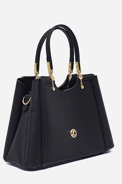 Zühre Geanta Neagra Z0009 - Cu Detaliu Panglica