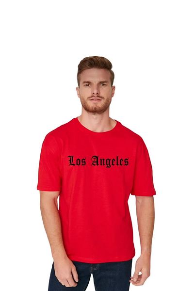 DAXİS Sportwear Company Los Angeles elöl és hátul grafikus nyomott fekete túlméretes póló