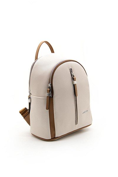 Silver Polo حقيبة ظهر نسائية باللون البيج الفضي - A.Taba NV901