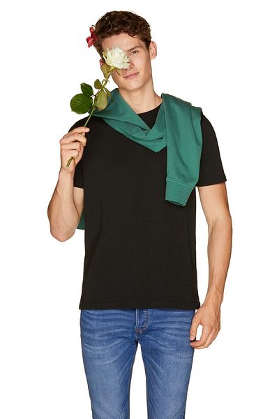 United Colors of Benetton Tricou de bază pentru bărbați cu gât crew - 311933 U53J1F15
