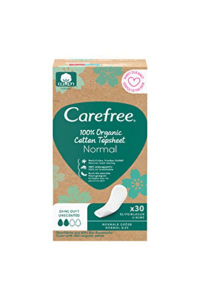 Carefree ( 3 PCS ) Carefree Organic Cotton Topsheet Normal Daily Pad 30 pcs