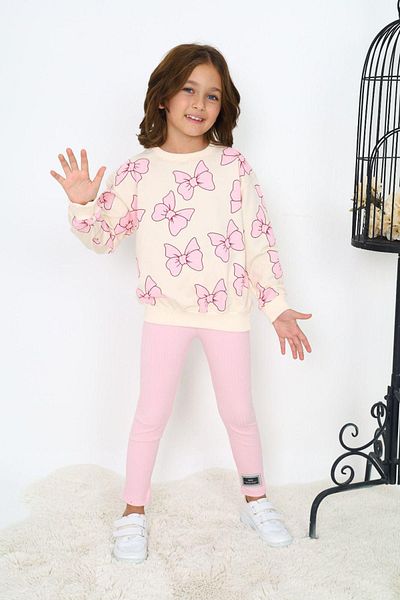 ÖYKÜ KİDS Bow Patterned Two Thread Set for Girl