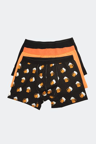 Trendyol Collection 3er-Pack gemusterte Boxershorts aus Baumwolle - TMNAW22BX0010