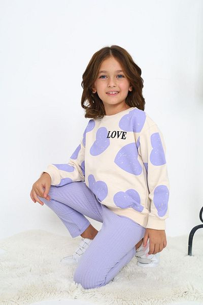 ÖYKÜ KİDS Heart Patterned Two Thread Set for Girl
