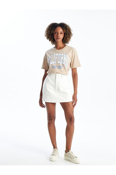 LC Waikiki Xside Women's Standard Fit Straight Jean Shorts Skirt