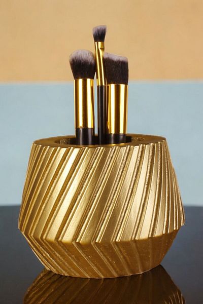 Viselia Gold Colored Makeup Organizer - Brush Holder and Brush Model 21