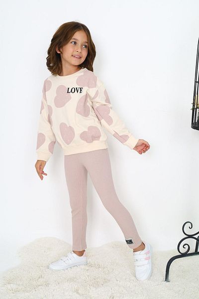 ÖYKÜ KİDS Heart Patterned Two Thread Set for Girl
