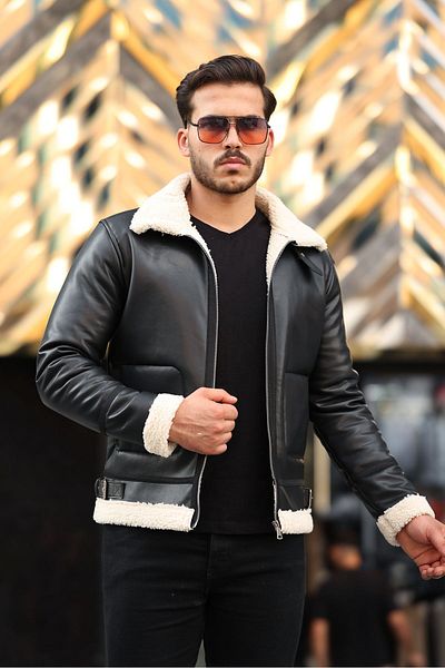 Boymen Winter Men's Leather Jacket - Windproof