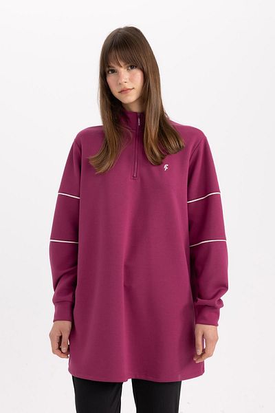DeFacto Sportovní mikina Skuba Diver Fabric – široký střih, stojáček B4634Ax24Sp