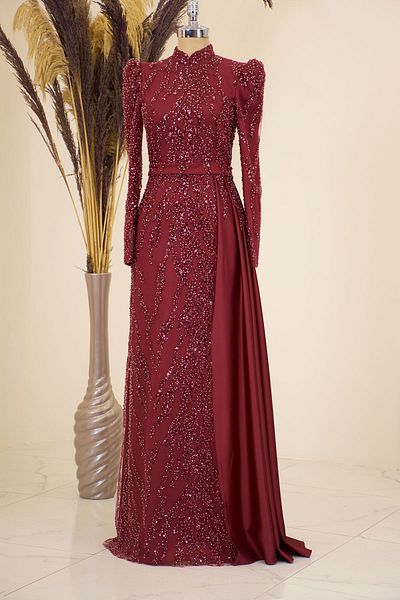 Prive Seçil Bead Embroidered Evening Dress