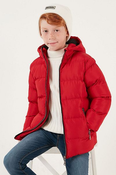 Lela Plush Lined Hooded Winter Coat with Pockets Boy's COAT 5761911