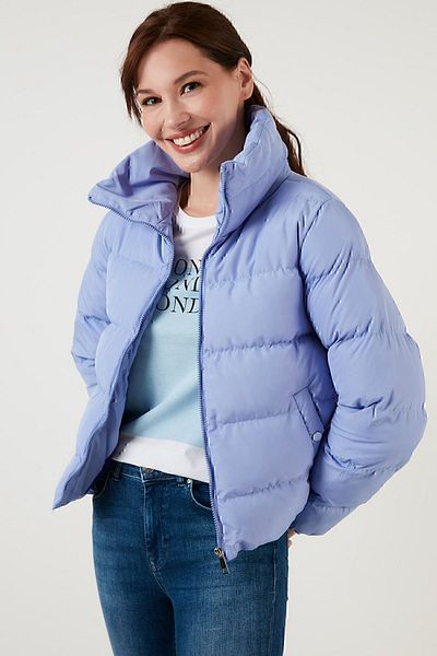 Lela High Collar Puffed Short Jacket Coat 6020045